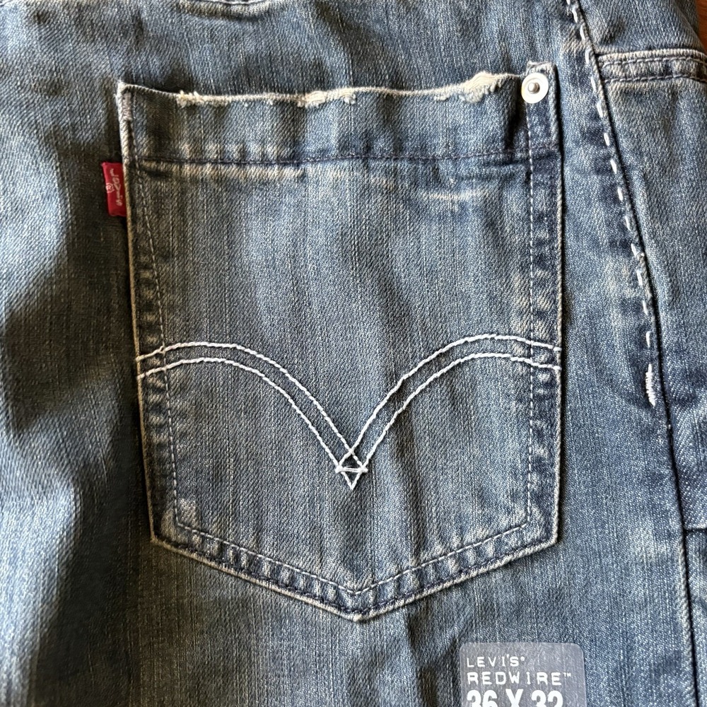 Levis Redwire DLX Straight Leg Jeans Mens 36x32 Blue Denim Y2K Tech Carpenter - Picture 10 of 15